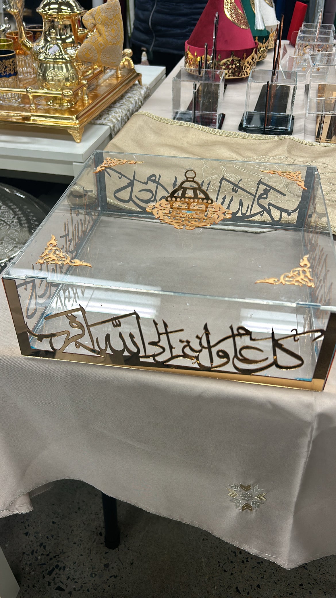 Large clear plexiglass boxes