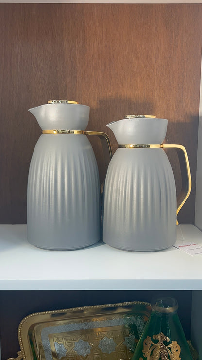 Thermos Duo (Modèle 2 – Poignée droite et couvercle doré en forme d'oiseau)