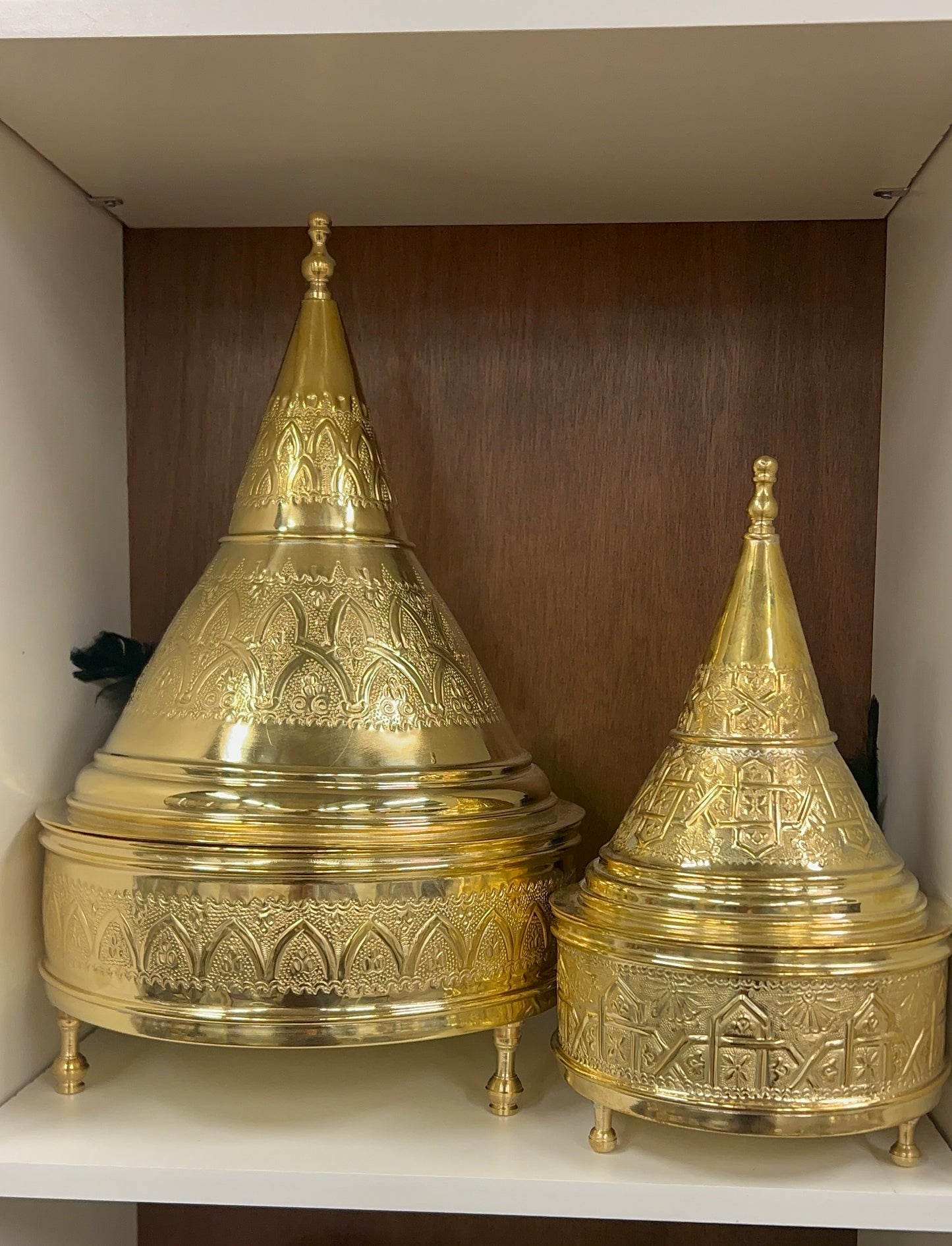 Traditional Moroccan Btek in Yellow Copper – Elegant Serving Piece