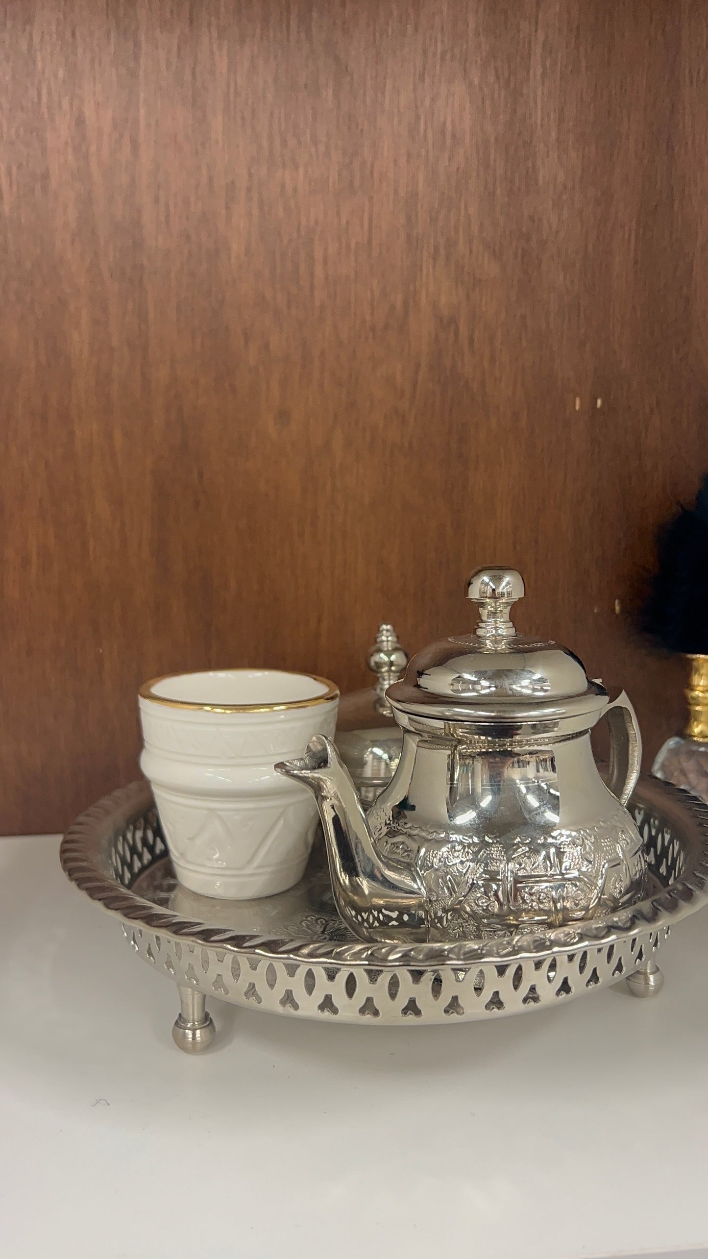 Round Silver-Plated Tray