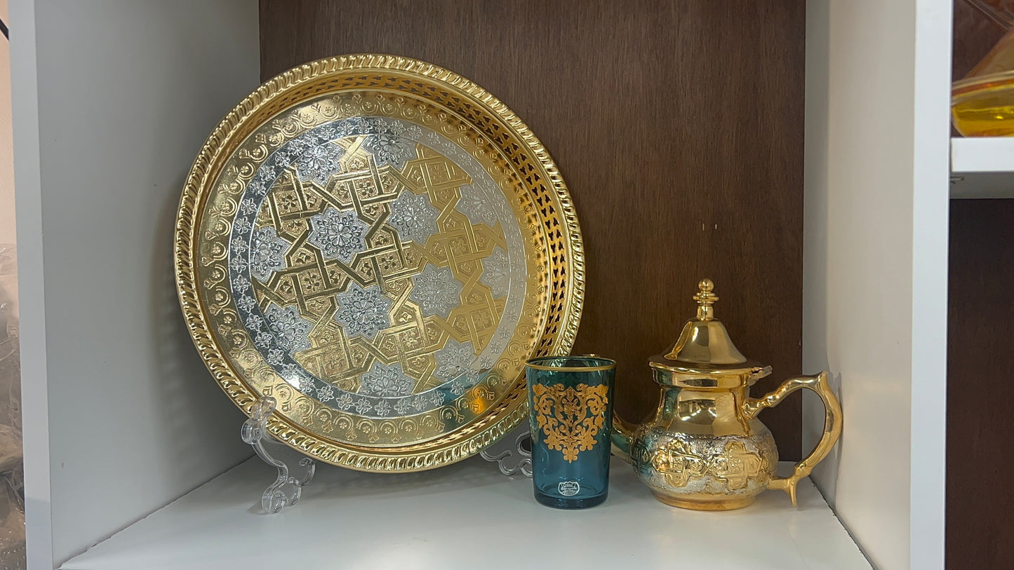 Round Silver-Plated Tray