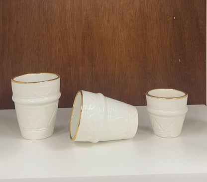 Verres marocains traditionnels en verre avec bordure en or 12 carats – Céramique légère de qualité supérieure
