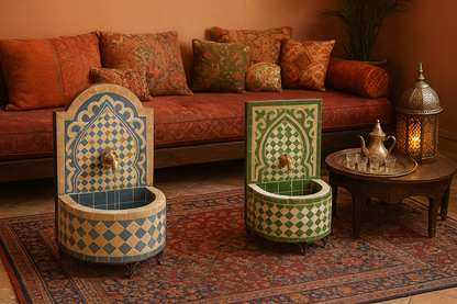 Moroccan Zellige Wall Fountain – 50 × 25 cm