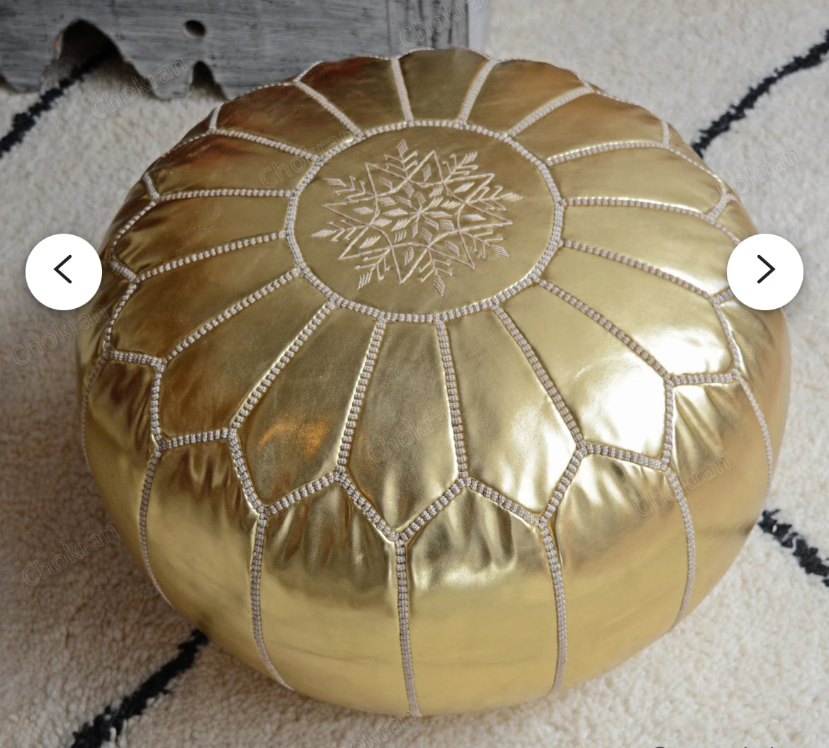 Moroccan Leather Pouf