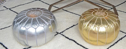 Moroccan Leather Pouf