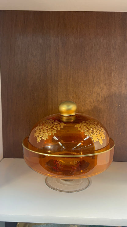 Elegant Glass Cake Stand with Dome Lid