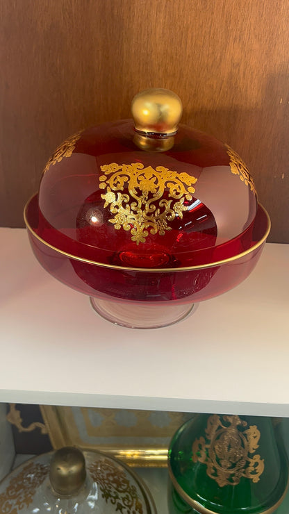 Elegant Glass Cake Stand with Dome Lid