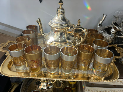 Ensemble de 6 ou 12 verres à thé marocains – Design oriental luxueux