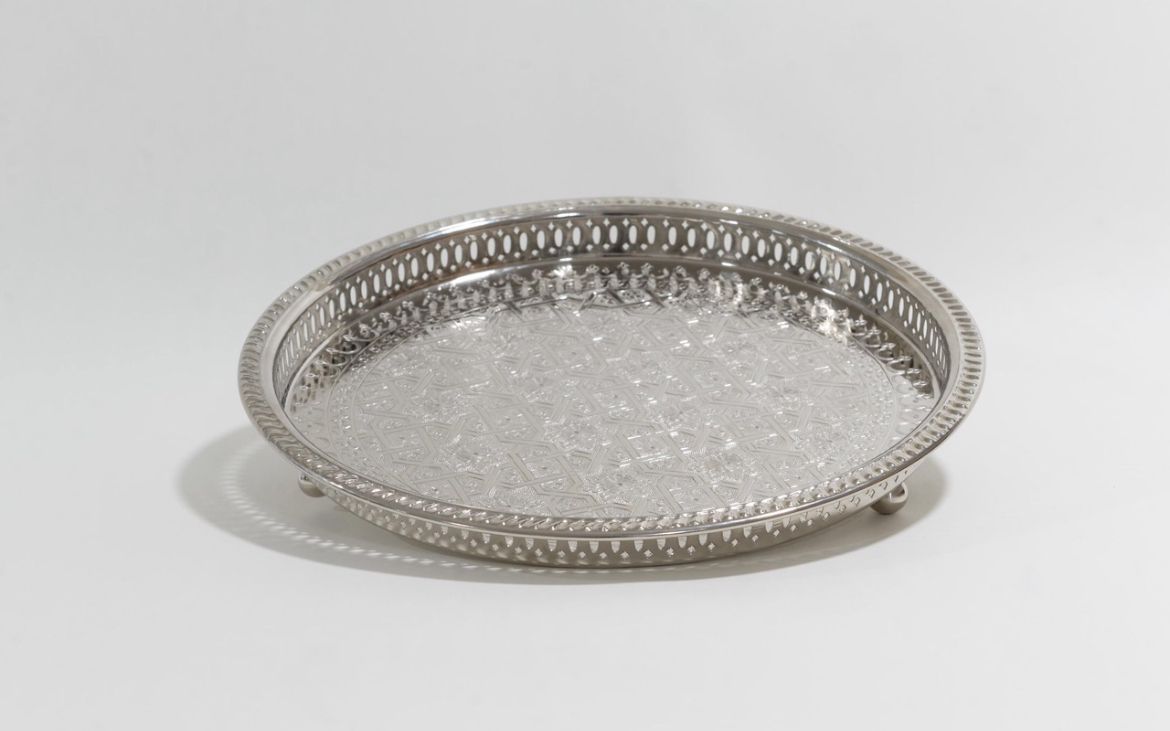 Round Silver-Plated Tray