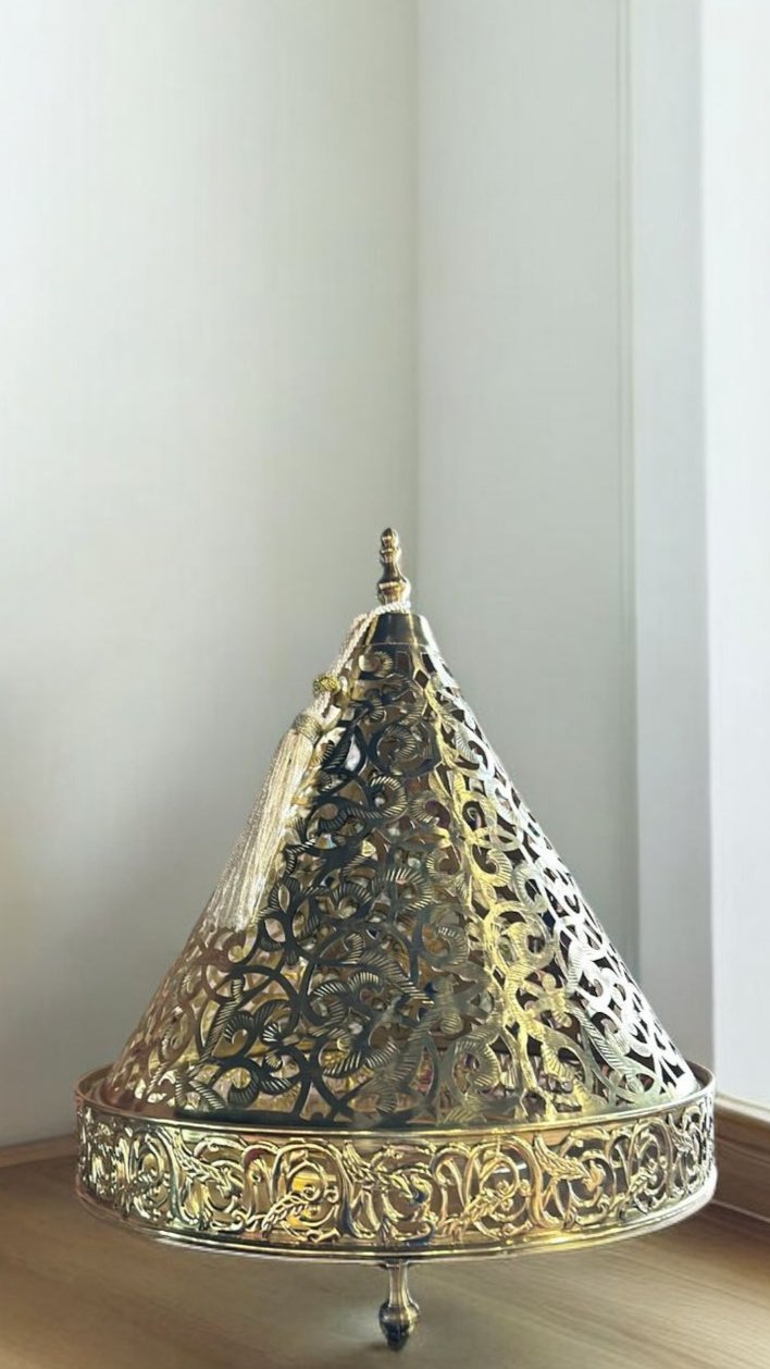 Golden Moroccan Dome-Shaped Serving Cover