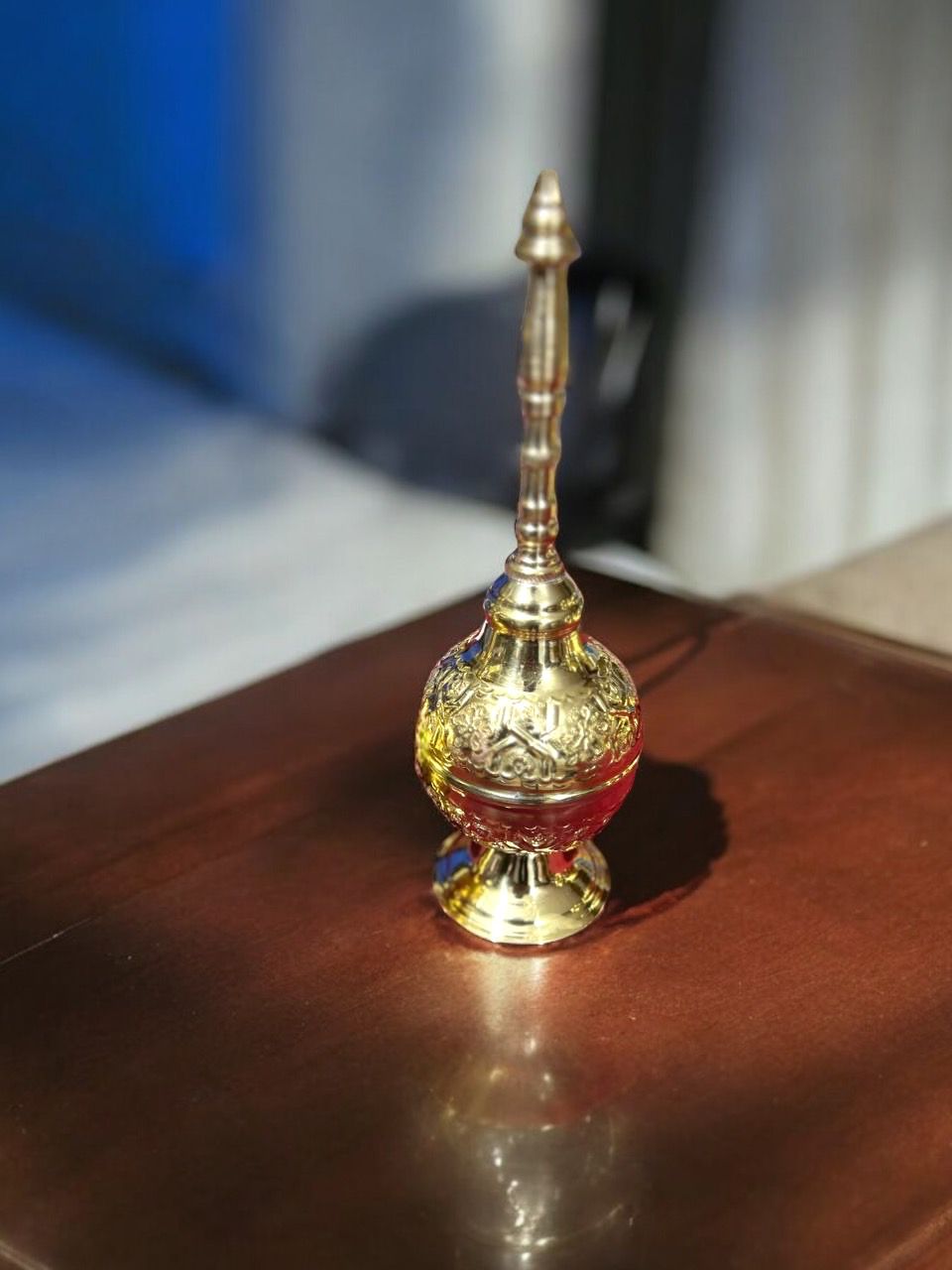 Exquisite Brass and Glass Incense Burner with Ornate Detailing